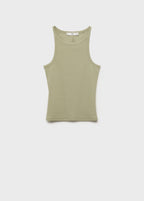 Ribbed Cotton Blend Top