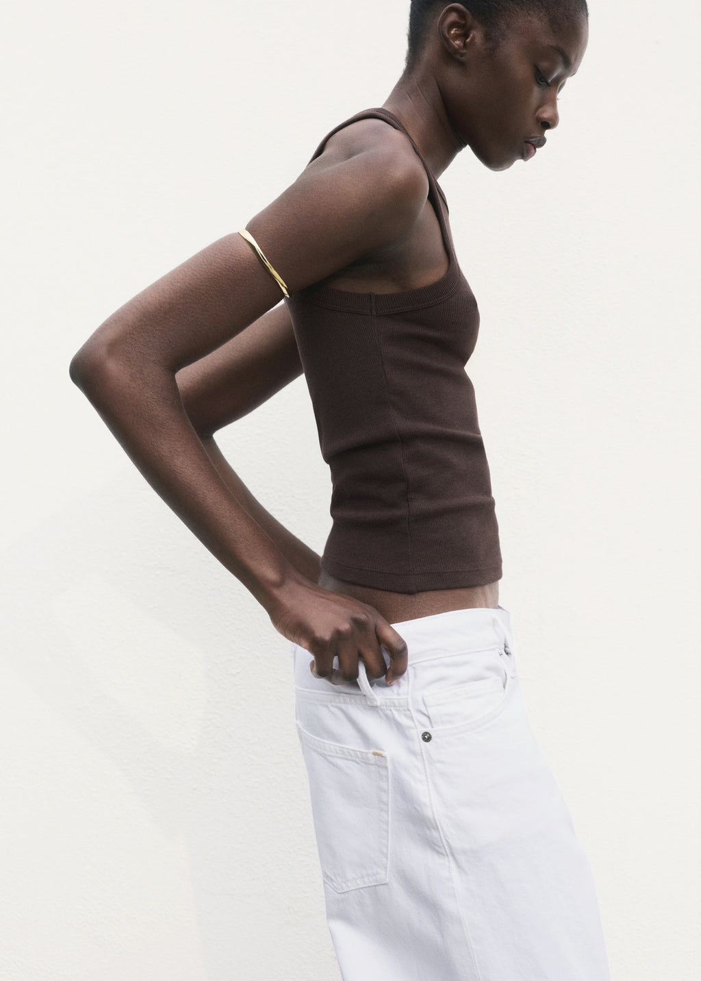 Ribbed Cotton Blend Top