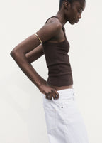 Ribbed Cotton Blend Top