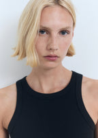 Ribbed Cotton Blend Top