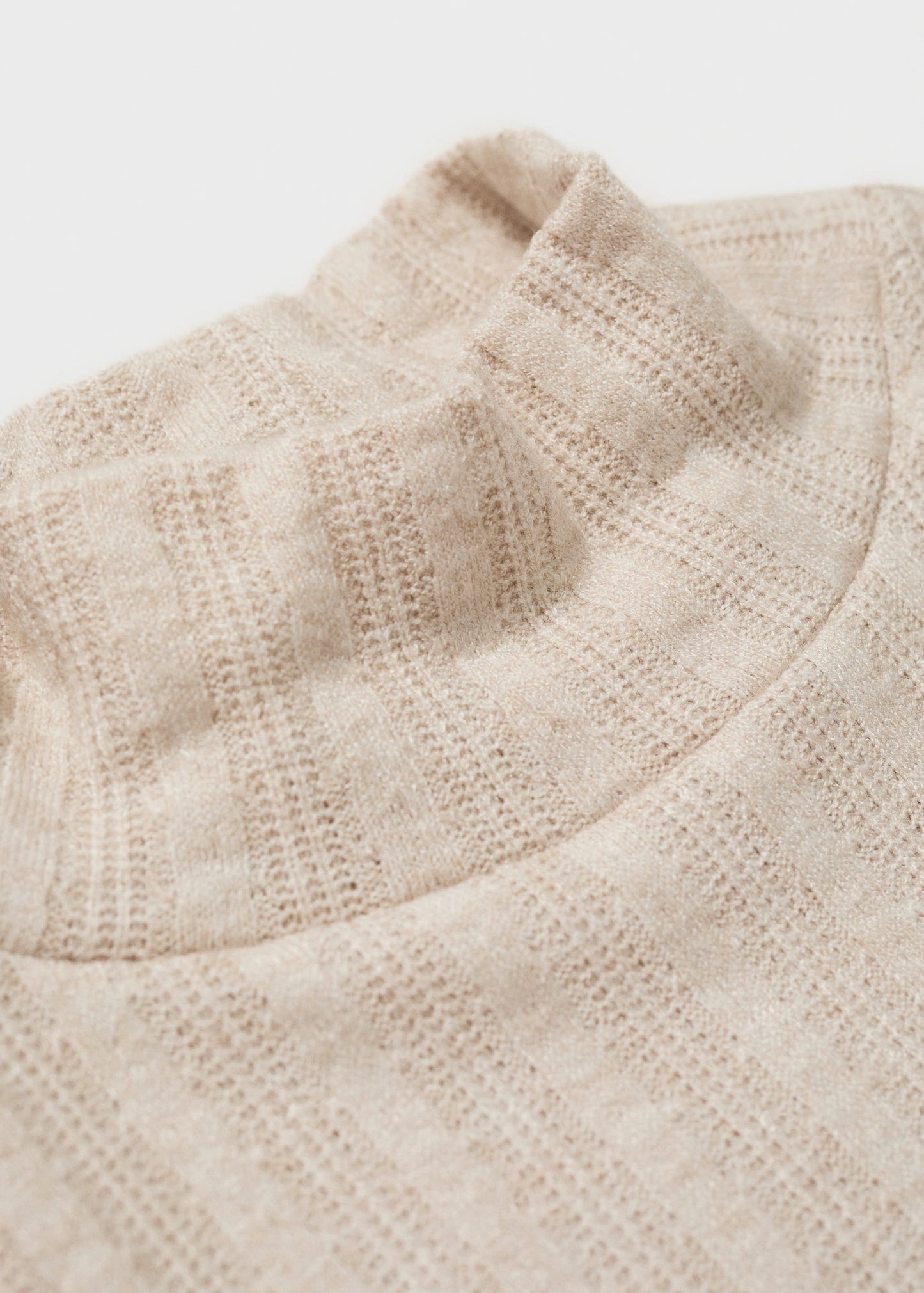 Ribbed High Neck T Shirt