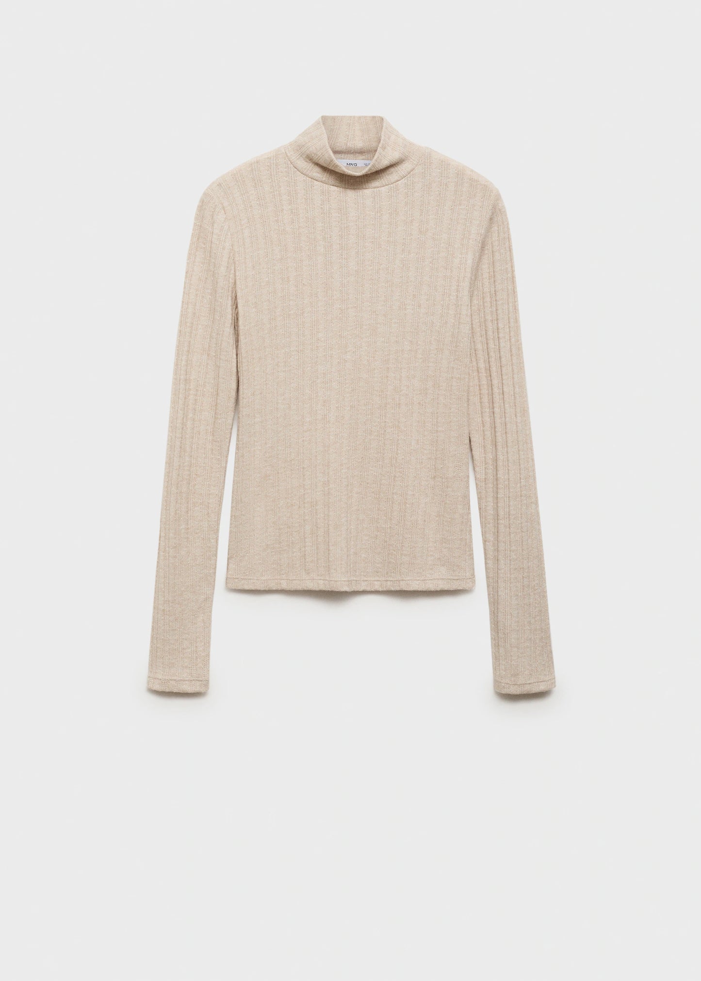 Ribbed High Neck T Shirt