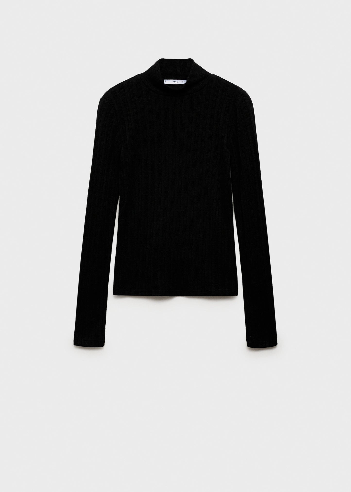 Ribbed High Neck T Shirt