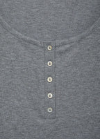 Ribbed Knit Button Down T Shirt