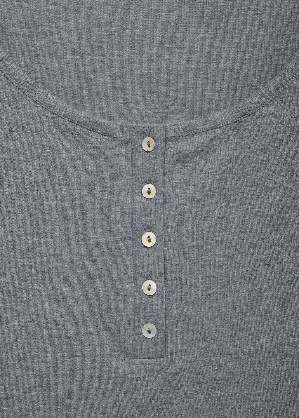 Ribbed Knit Button Down T Shirt