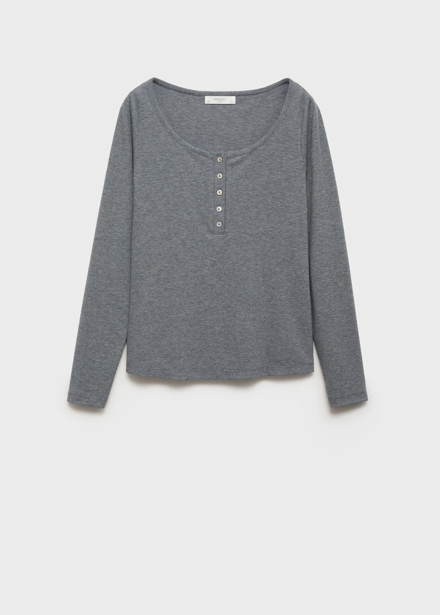 Ribbed Knit Button Down T Shirt