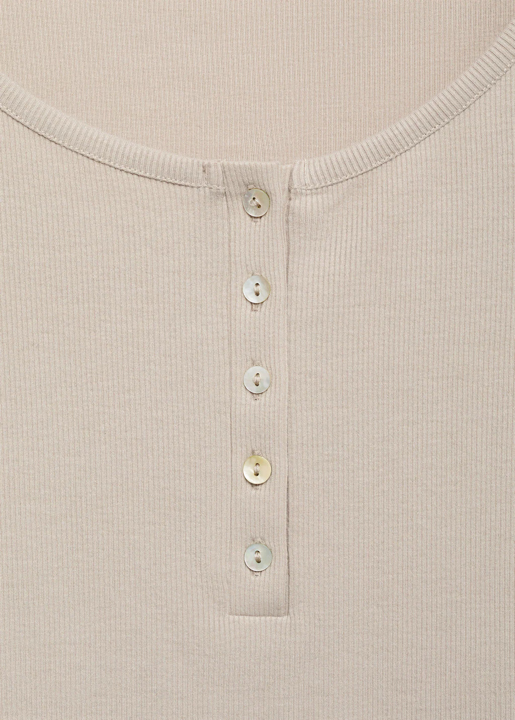 Ribbed Knit Button Down T Shirt