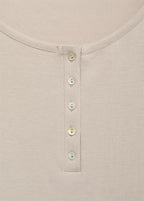 Ribbed Knit Button Down T Shirt