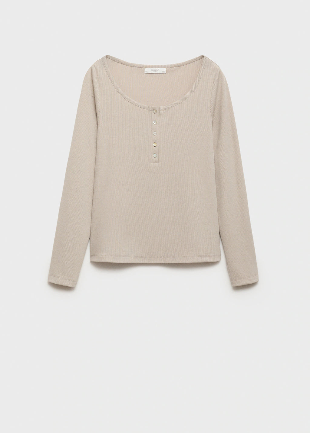 Ribbed Knit Button Down T Shirt