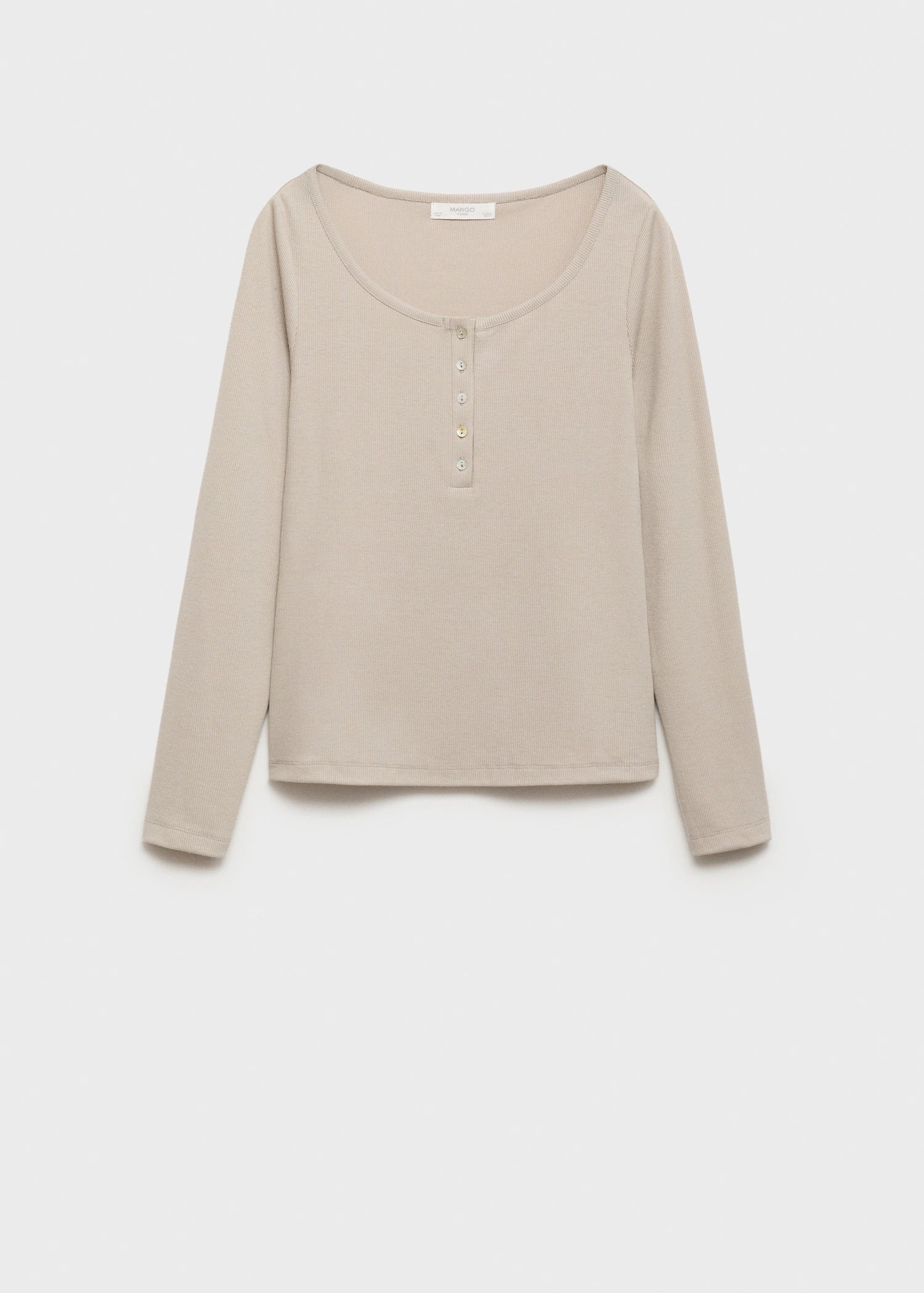 Ribbed Knit Button Down T Shirt