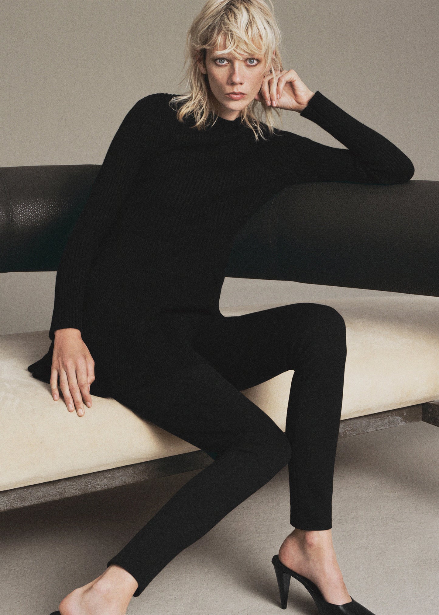 Ribbed Knitted A Line Dress