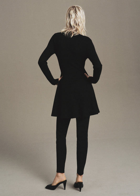 Ribbed Knitted A Line Dress