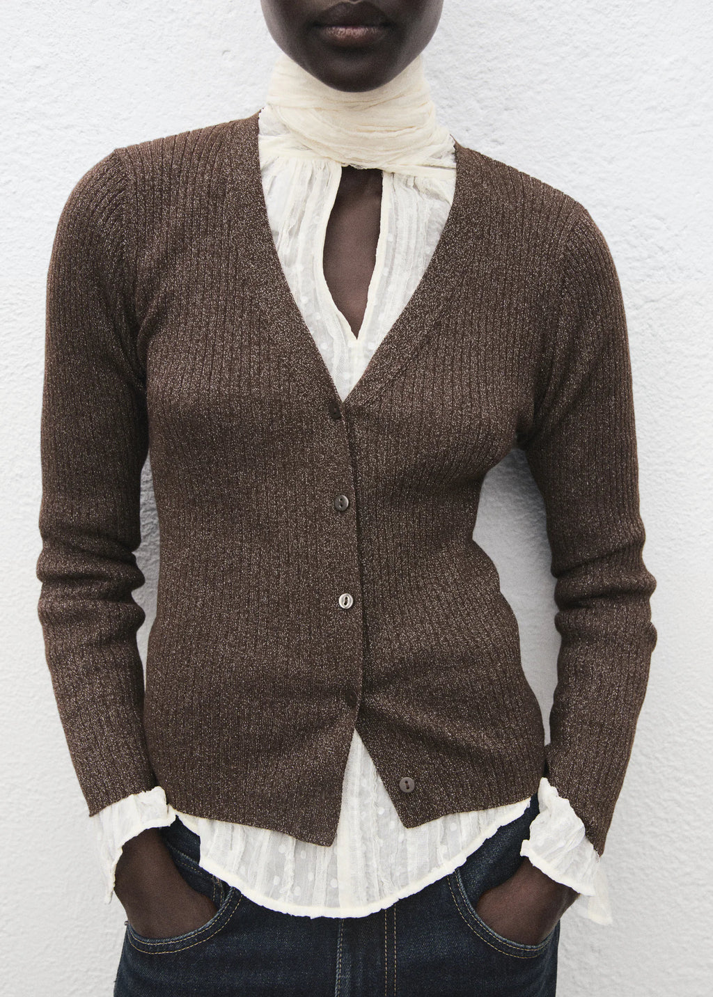 Ribbed Knitted Cardigan