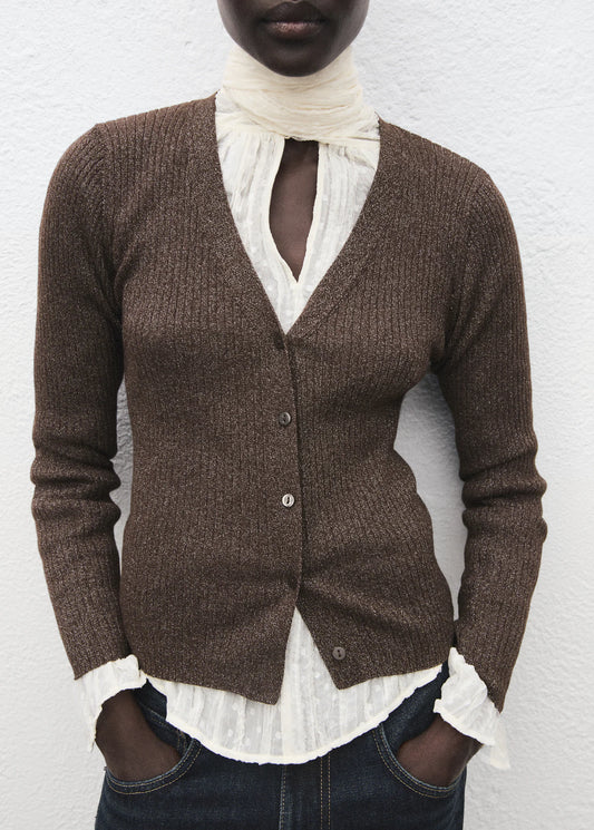 Ribbed Knitted Cardigan