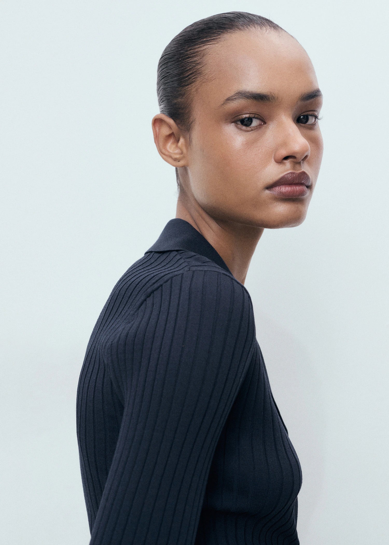 Ribbed Lapel Cardigan