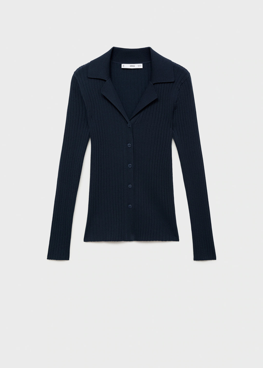 Ribbed Lapel Cardigan