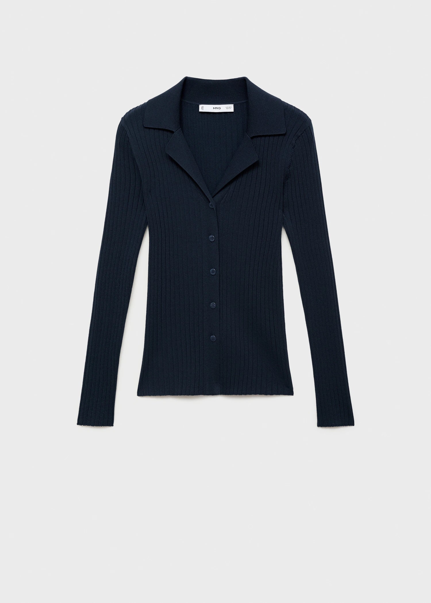 Ribbed Lapel Cardigan