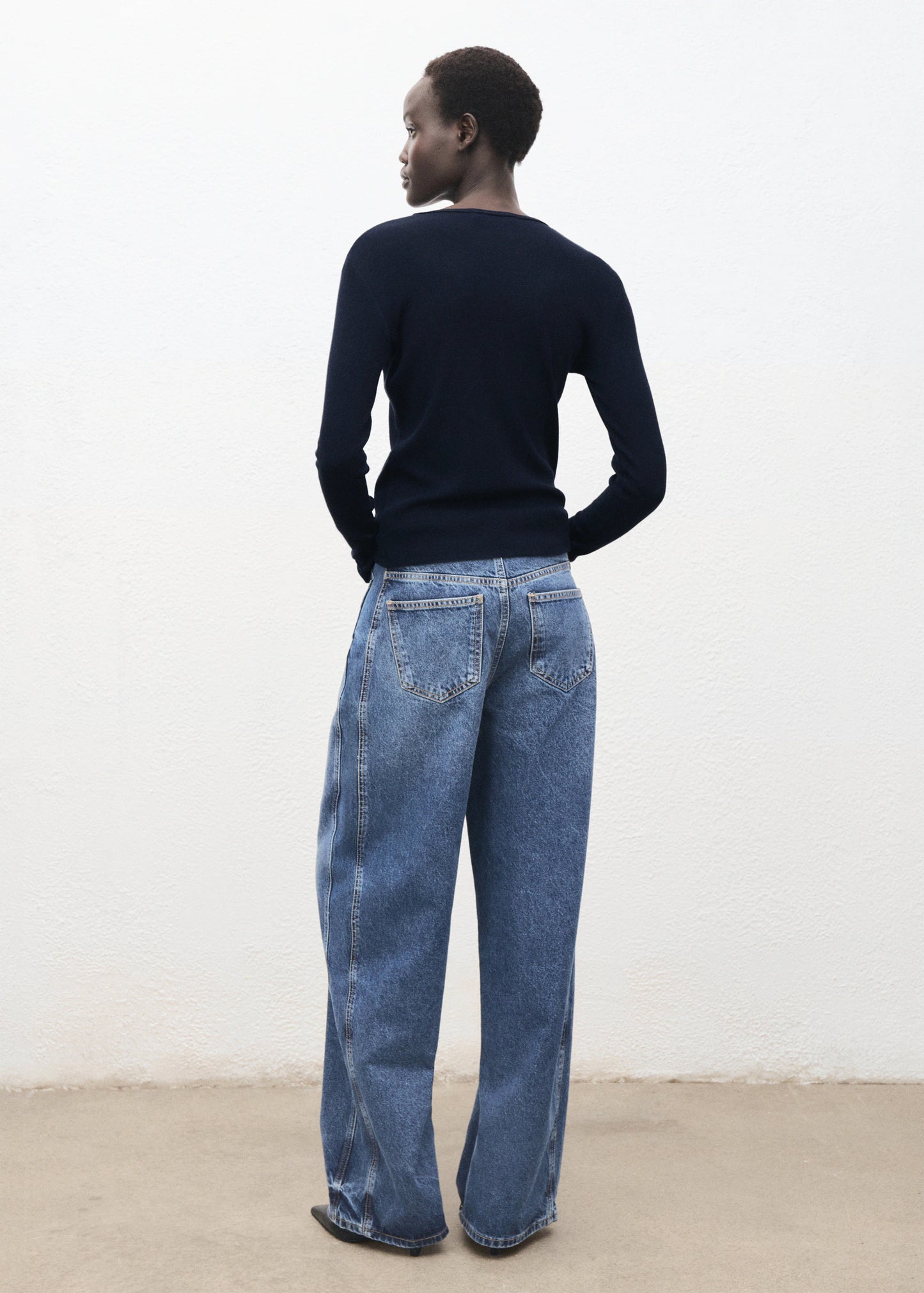 Ribbed Long Sleeved T Shirt