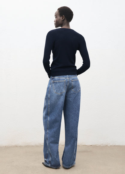 Ribbed Long Sleeved T Shirt