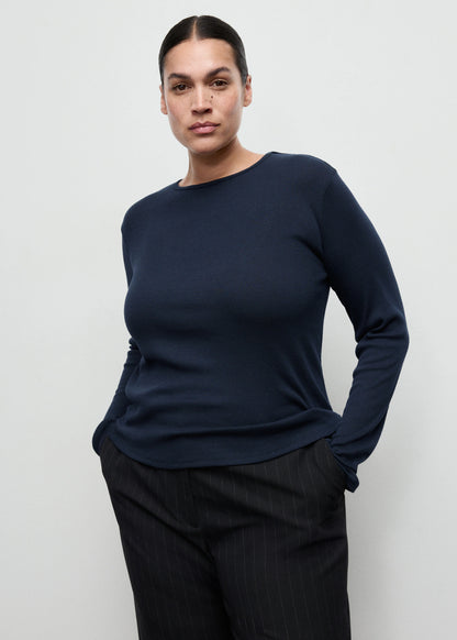 Ribbed Long Sleeved T Shirt