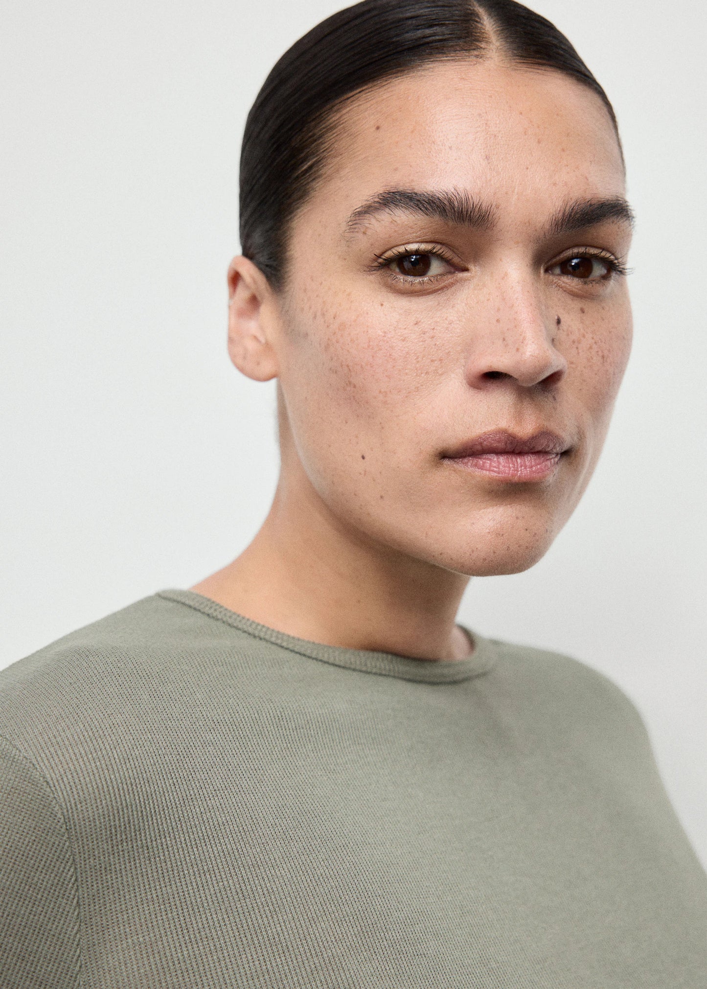 Ribbed Long Sleeved T Shirt