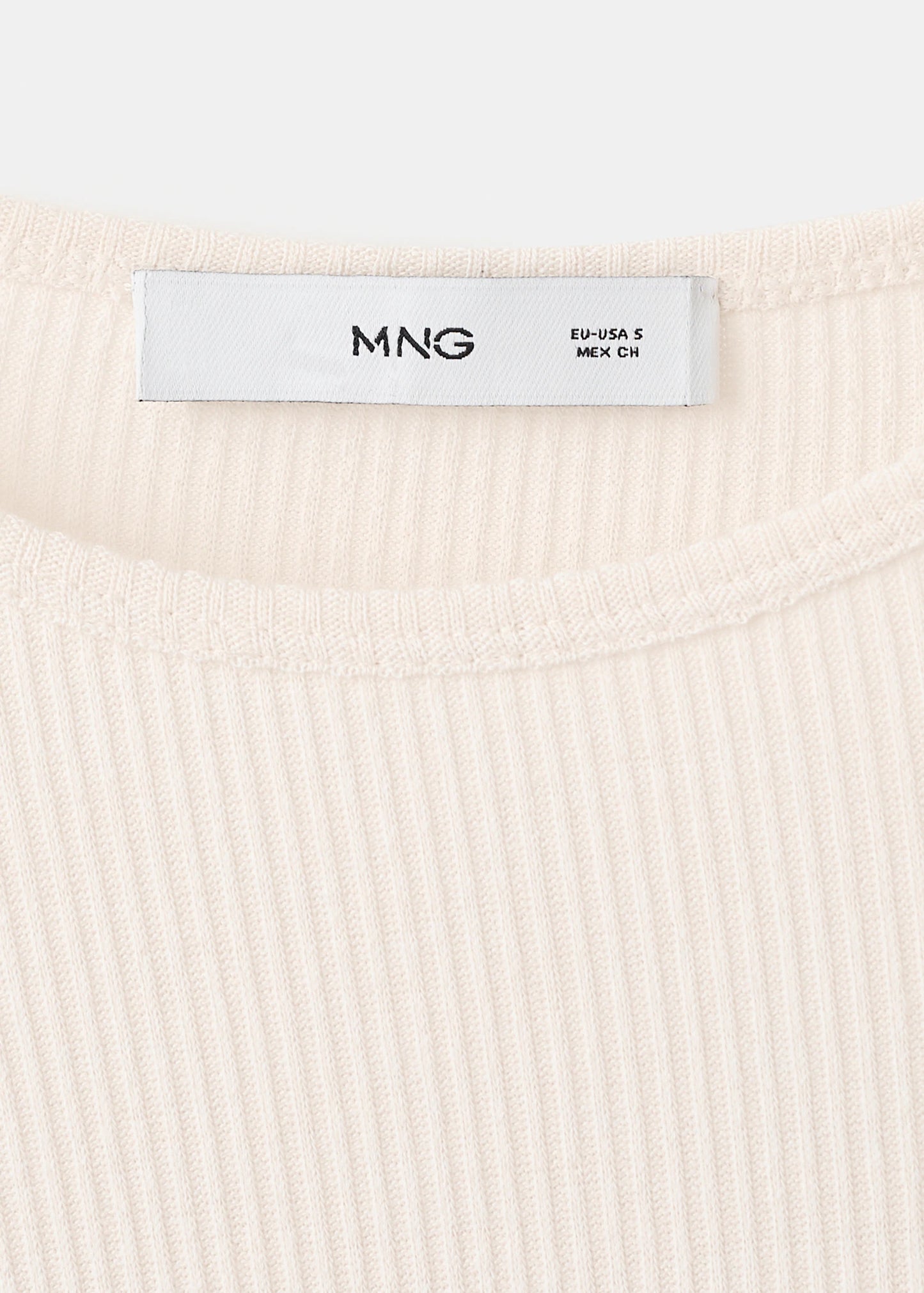 Ribbed Long Sleeved T Shirt