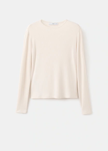 Ribbed Long Sleeved T Shirt