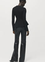 Ribbed Peplum Sweater