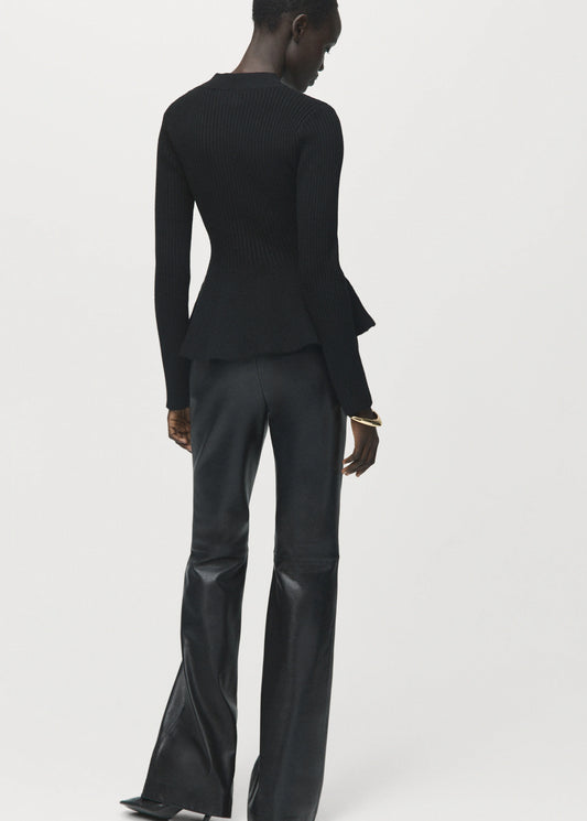 Ribbed Peplum Sweater