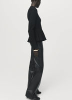 Ribbed Peplum Sweater