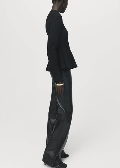 Ribbed Peplum Sweater