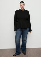Ribbed Peplum Sweater