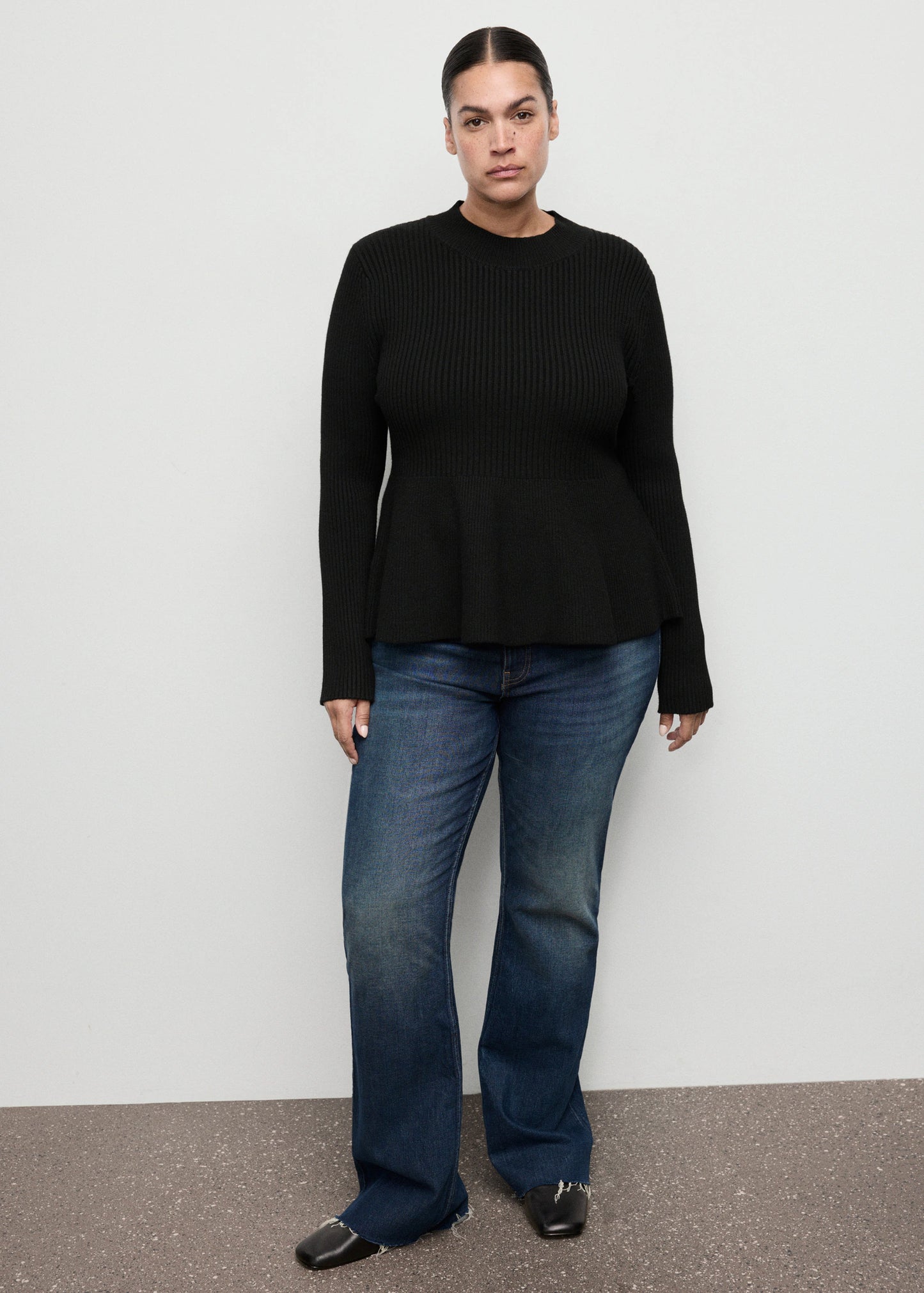 Ribbed Peplum Sweater