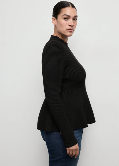 Ribbed Peplum Sweater