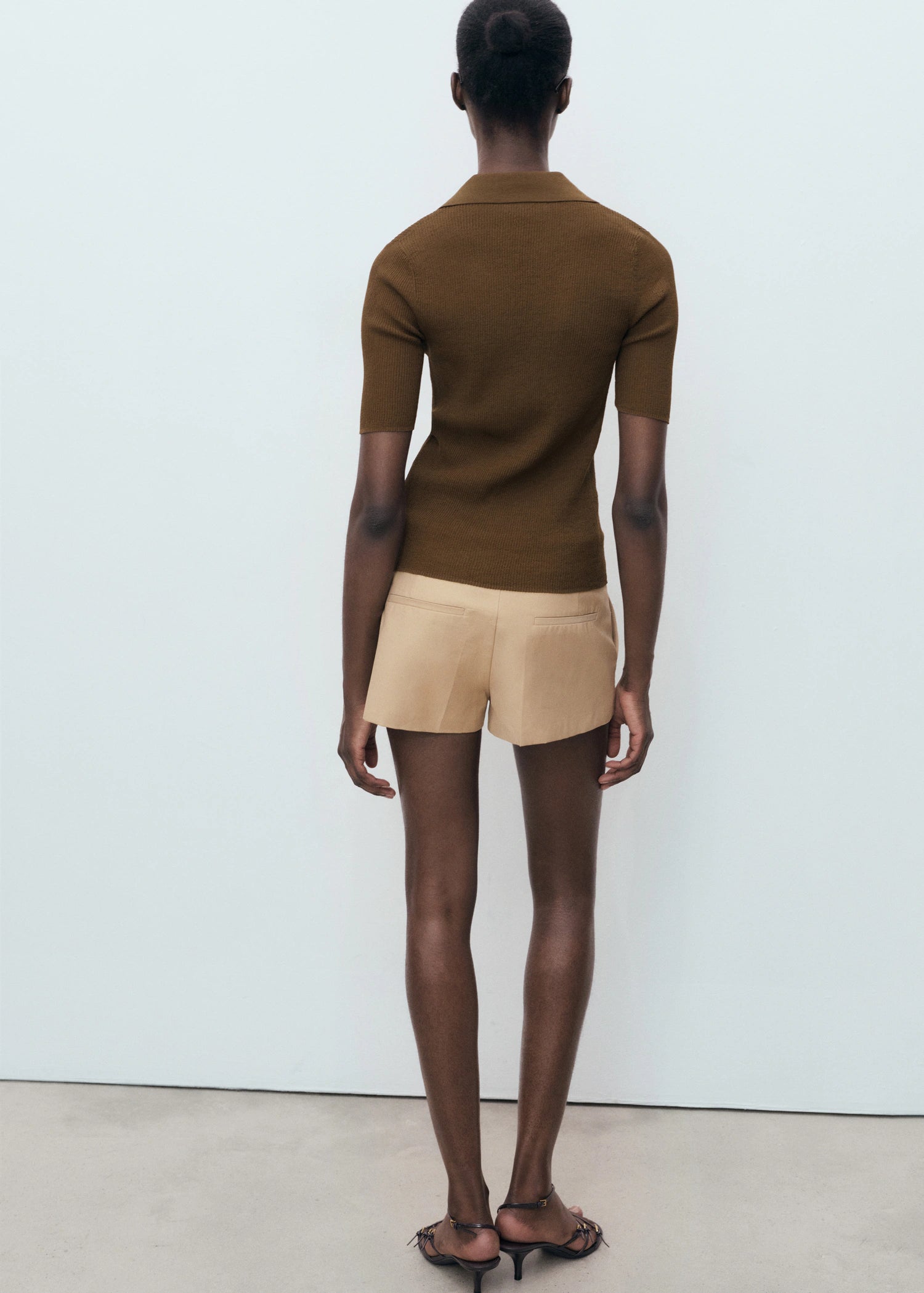 Ribbed Polo Neck Sweater