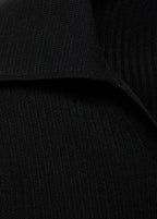 Ribbed Sweater With Jewel Button