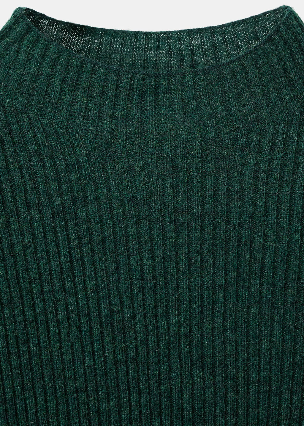 Ribbed Sweater With Perkins Neck