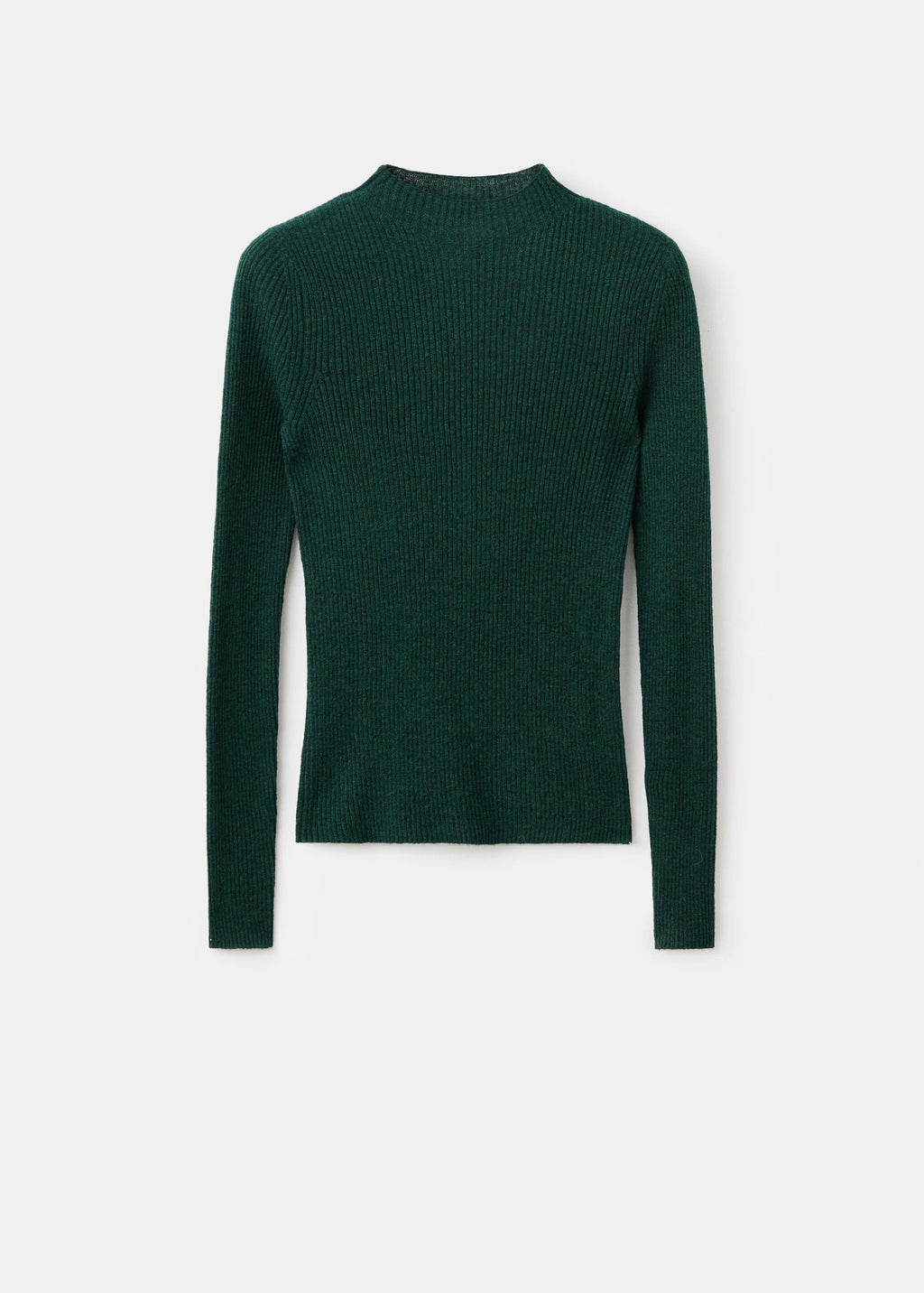 Ribbed Sweater With Perkins Neck