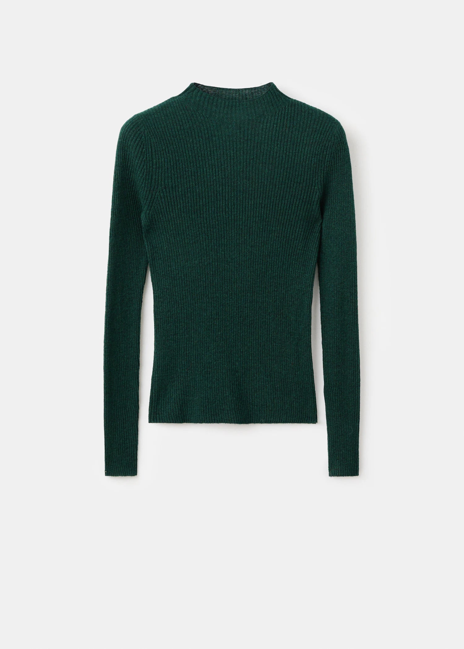 Ribbed Sweater With Perkins Neck