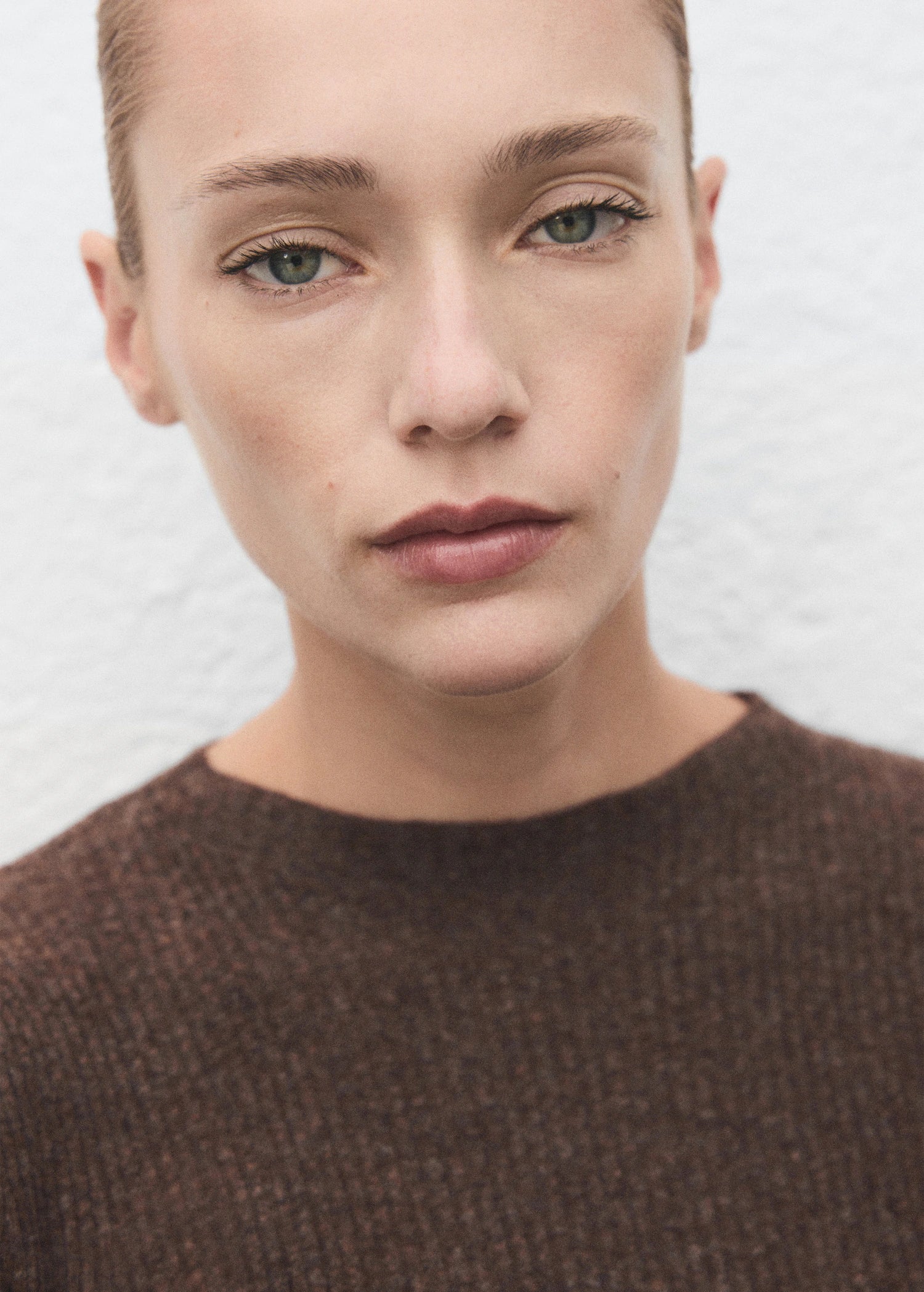 Ribbed Sweater With Perkins Neck