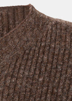 Ribbed Sweater With Perkins Neck