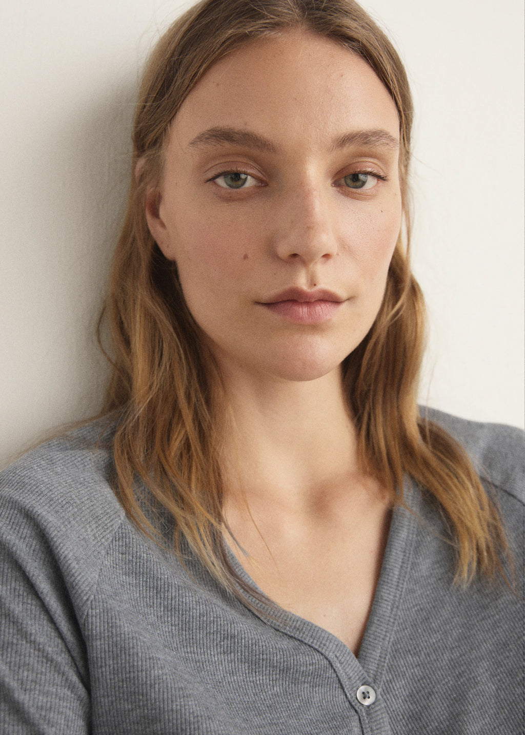 Ribbed Knit Nightdress With Buttons