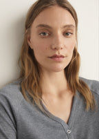 Ribbed Knit Nightdress With Buttons