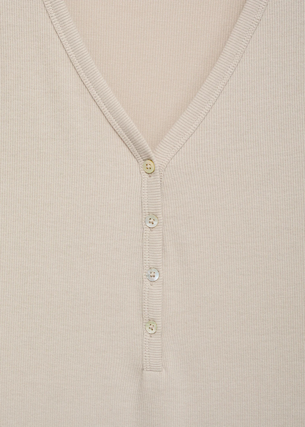 Ribbed Knit Nightdress With Buttons