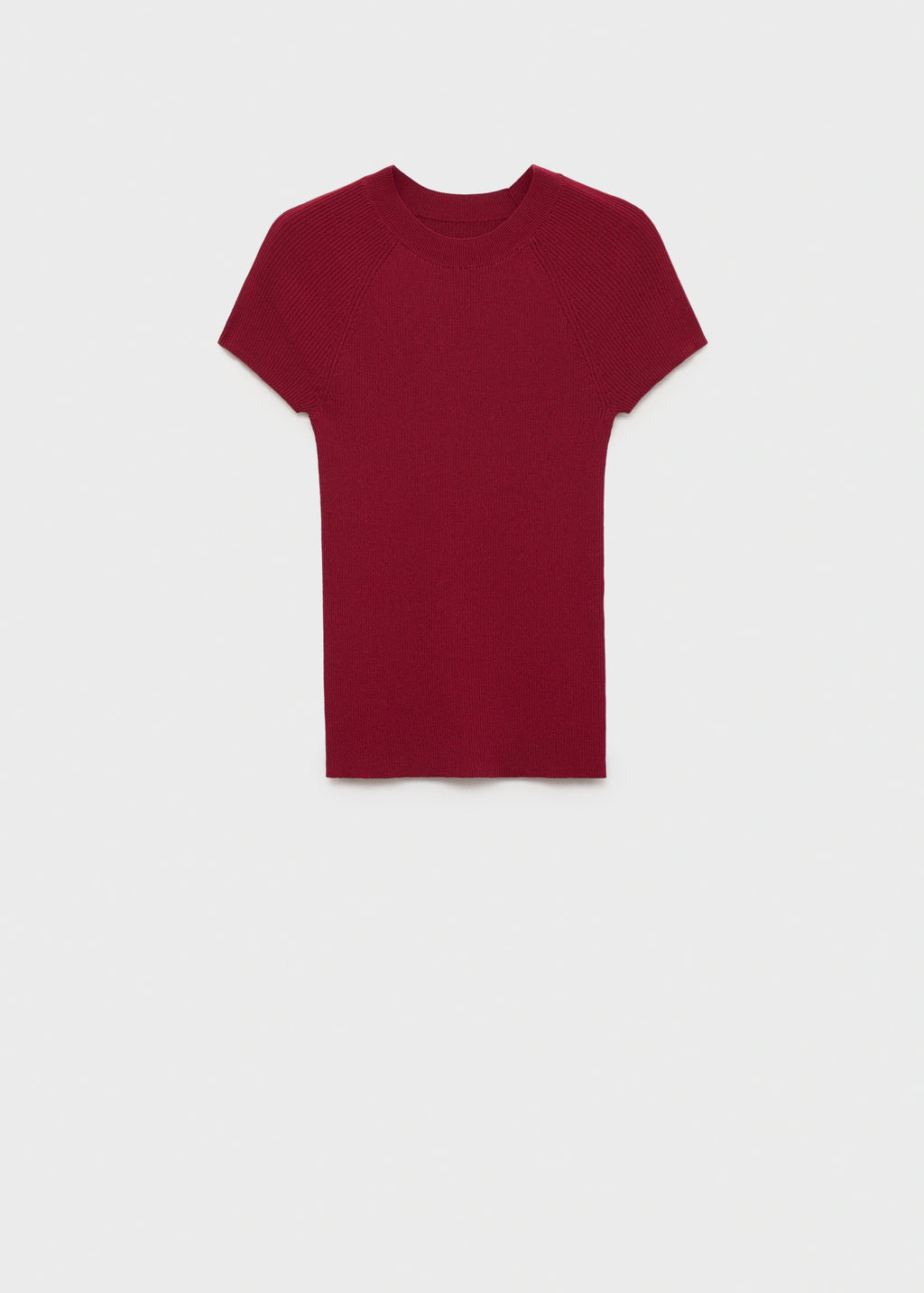 Ribbed Knit Short Sleeved Sweater