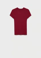 Ribbed Knit Short Sleeved Sweater