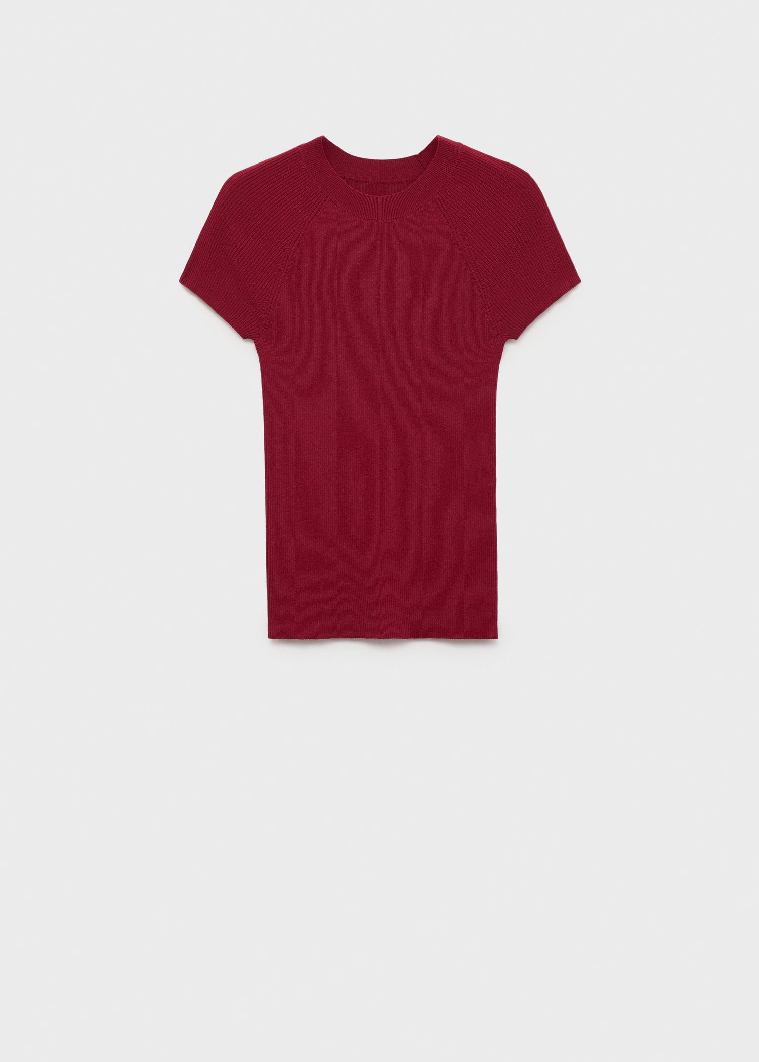 Ribbed Knit Short Sleeved Sweater