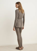 Rib Knit Cardigan With Tie