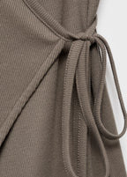 Rib Knit Cardigan With Tie