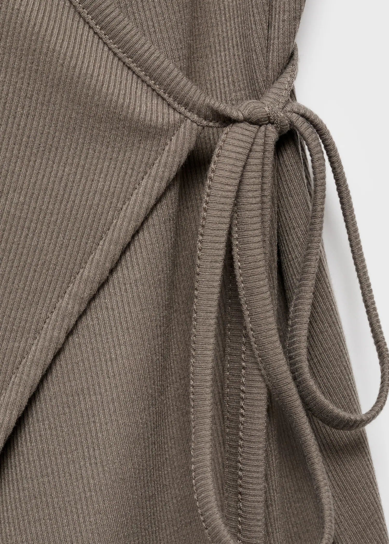 Rib Knit Cardigan With Tie